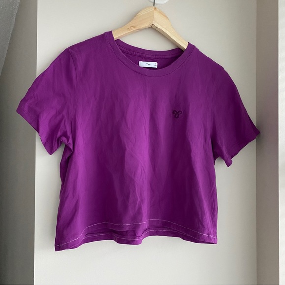 TNA Purple Logo Crop T-shirt Short Sleeve - Picture 2 of 5
